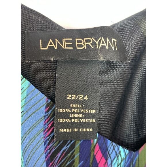 Lane Bryant Women's Feather Print V-Neck Semi Sheer Mini Shift Dress Multi 22/24 - Picture 6 of 7